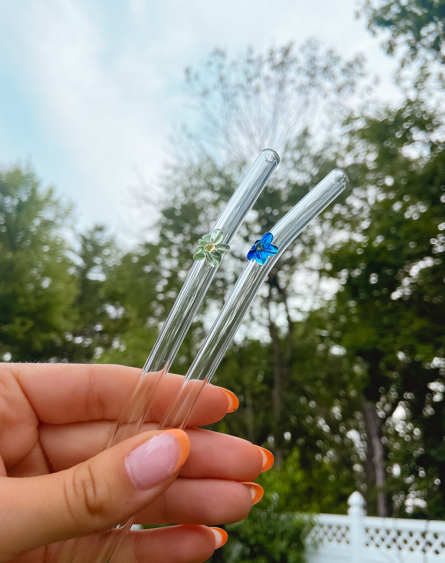 | Daisy Clear Glass Straw |