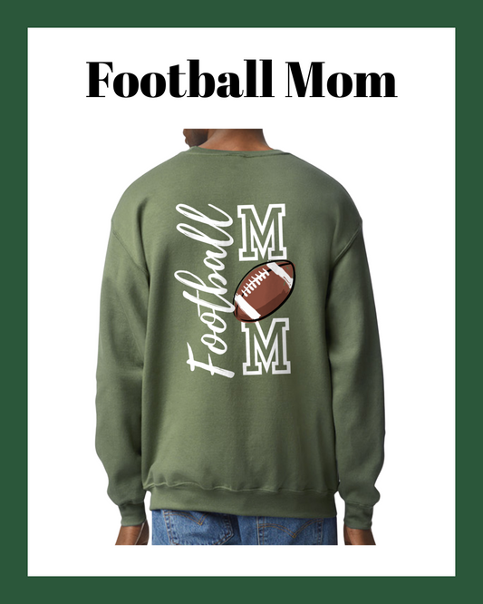 Football Mom Green Crewneck