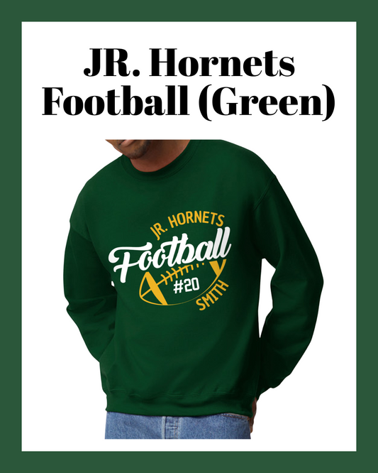 Jr. Hornets Football Green Crewneck