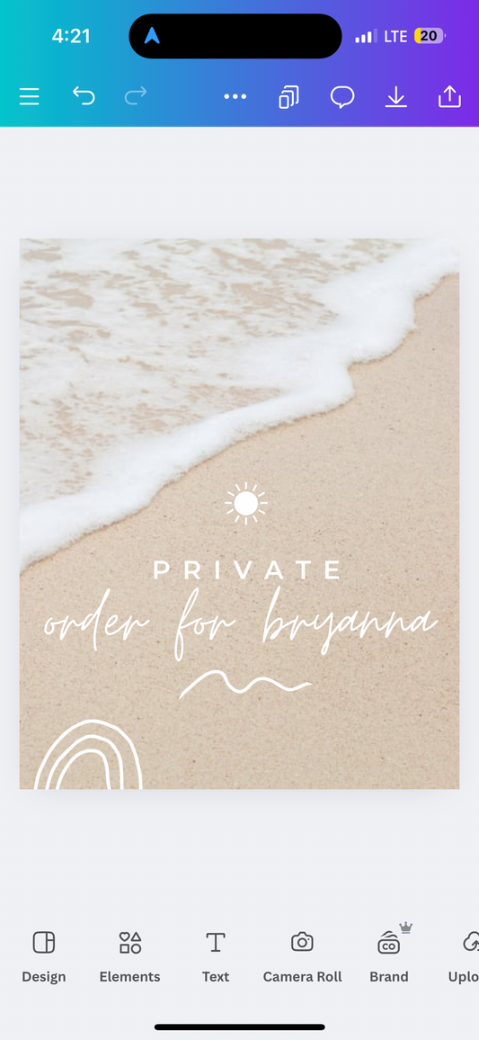 Private order for Bryanna