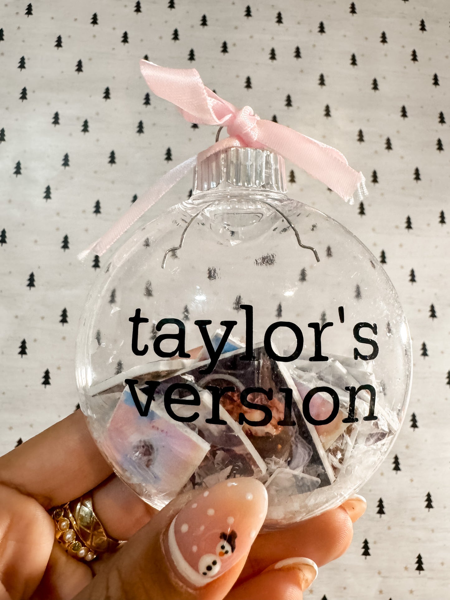 Taylor's Version Ornament | Oval Clear Plastic Decoration |