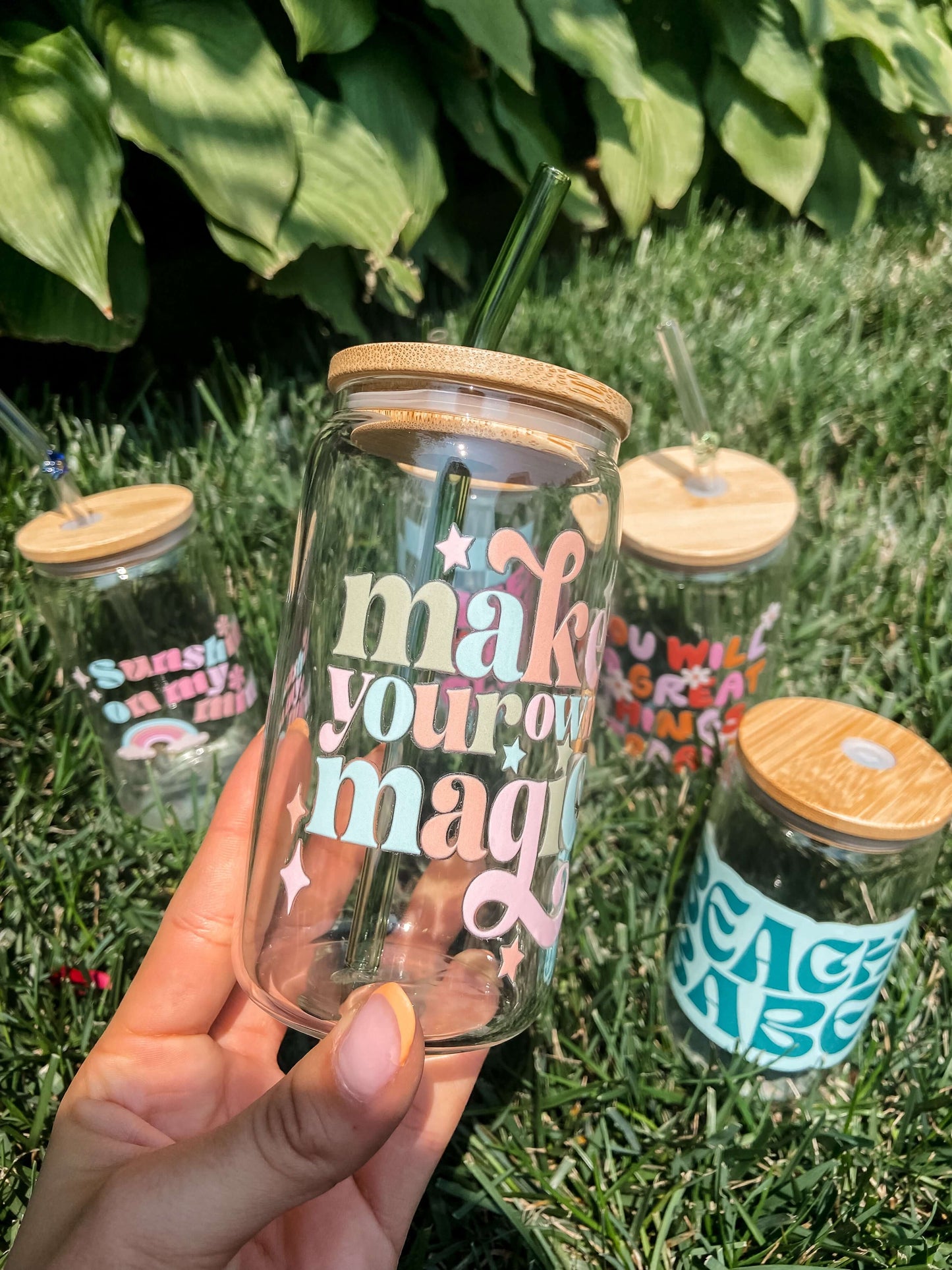 | Make Your Own Magic | 12oz Glass Tumblr with Straw & Lid