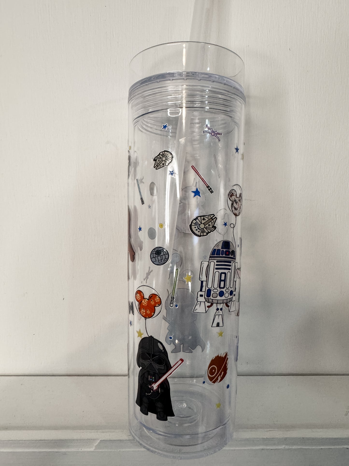 Star Wars Cartoon Inspired | Plastic Water Bottle with Straw |