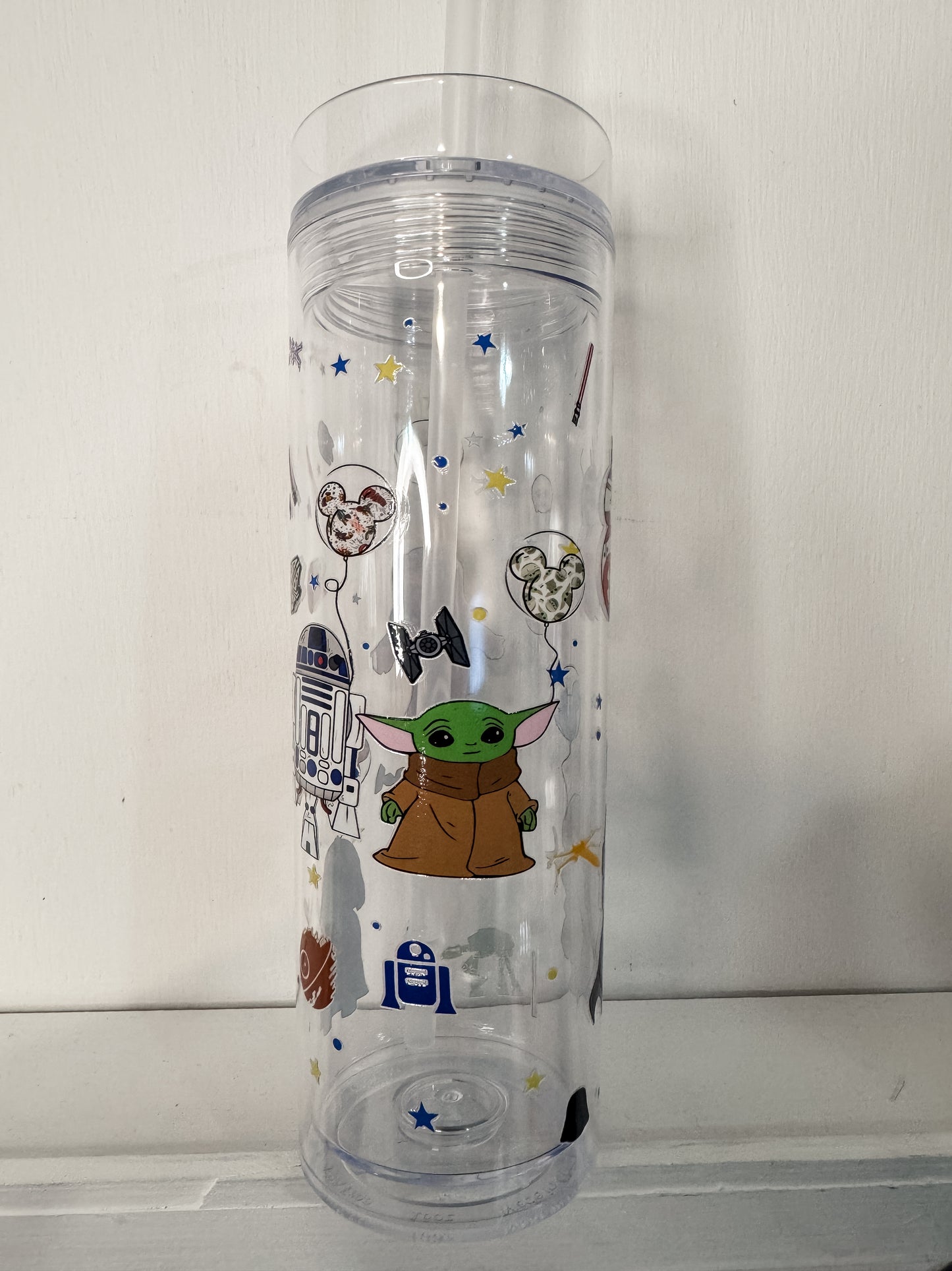 Star Wars Cartoon Inspired | Plastic Water Bottle with Straw |